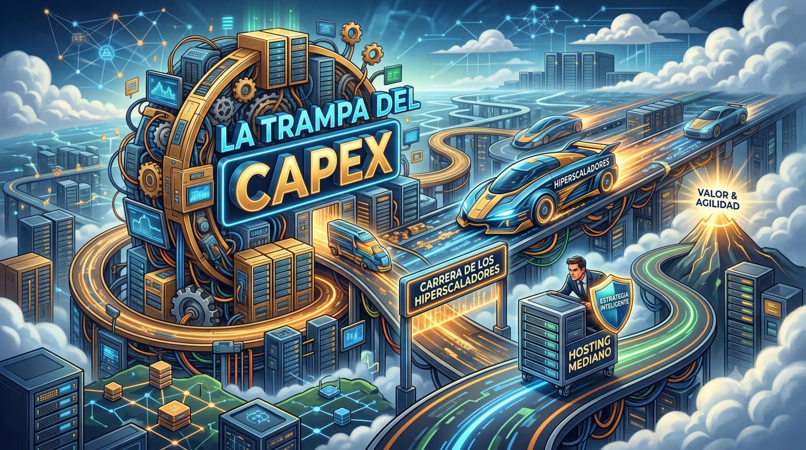 La trampa del capex: por qué el hosting mediano no debe intentar ganar la carrera de los hiperscaladores